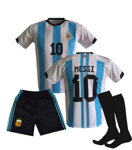 MESSI fotbalový A3 komplet Argentina 2023 - dres + trenýrky + černé štulpny