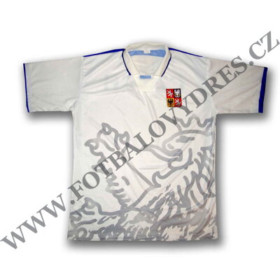CZECH lev bílý fotbalový dres s nápisem CZECH na zádech