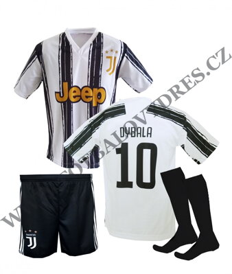 DYBALA Juventus fotbalový A3 komplet 2020/2021 černé štulpny