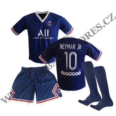 NEYMAR JR fotbalový A3 komplet vzor PSG - dres trenýrky štulpny 2021/2022
