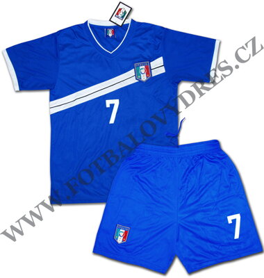 ITALIA fotbalový dres a trenýrky Italy komplet s potiskem číslo 7 akce sleva!