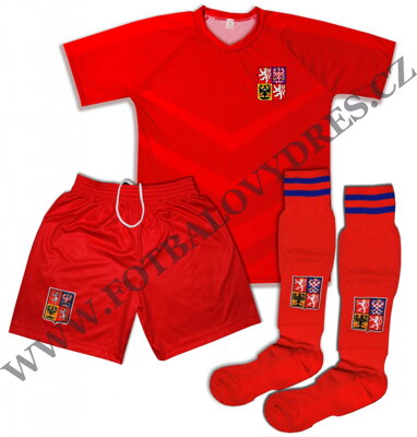 CZECH ČERVENÝ fotbalový dres S PRUHY s vlastním potiskem