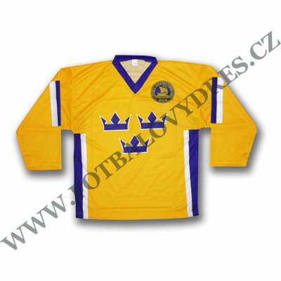 Švédsko hokejový dres žlutý s vlastním potiskem