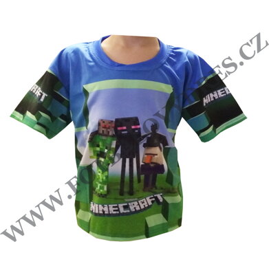 Tričko Minecraft zeleno-modré