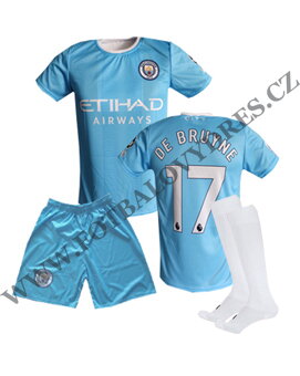 DE BRUYNE fotbalový A3 komplet Manchester City 2023/2024 - dres + modré trenýrky + štulpny