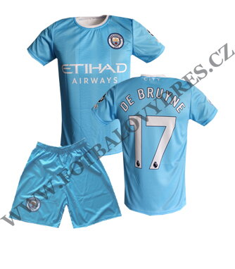 DE BRUYNE fotbalový A2 komplet Manchester City 2023/2024 - dres + modré trenýrky