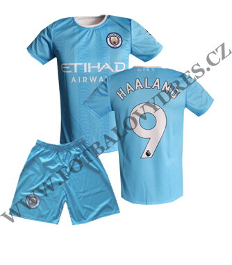 HAALAND fotbalový A2 komplet Manchester City 2023/2024 - dres + modré trenýrky