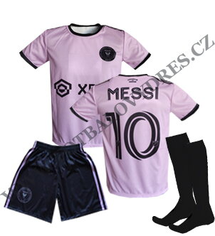 MESSI fotbalový A3 komplet INTER MIAMI CS 2023/2024 růžový - dres + trenýrky + štulpny