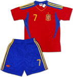 SPAIN fotbalový dres a trenýrky - komplet Španělsko s potiskem číslo 7 akce sleva!