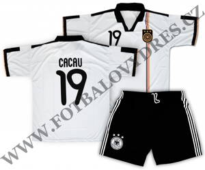 CACAU bílý fotbalový dres a černé fotbalové trenýrky - komplet akce!
