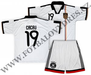 CACAU bílý fotbalový dres a bílé fotbalové trenýrky - komplet akce!