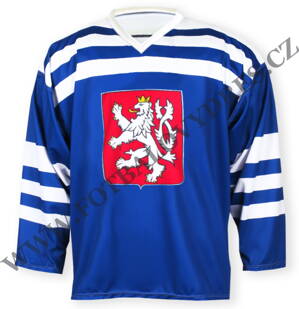ČSSR hokejový retro dres 1947 modrý s vlastním potiskem