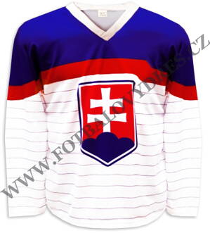 SLOVENSKO OLYMPIÁDA bílý hokejový dres s vlastním potiskem