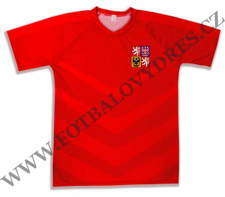 CZECH červený fotbalový dres s pruhy