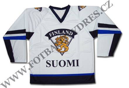 Finsko hokejový dres bílý 