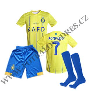 RONALDO fotbalový A3 komplet Al Nassr 2023/2024 - dres + trenýrky + štulpny