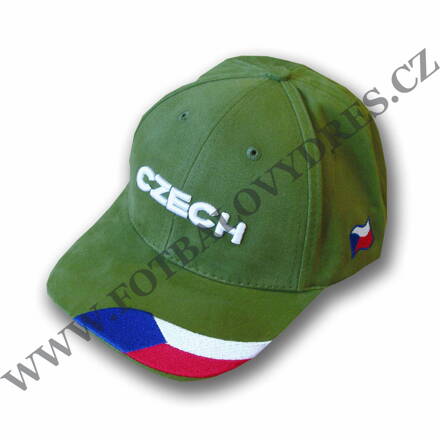 Kšiltovka CZECH s vlajkou zelená army