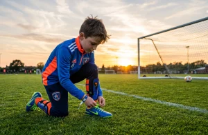 Oblečení a výbava pro malého fotbalistu — Průvodce rodiče | FotbalovýDres.cz 3 Tréninkové oblečení a kompletní výbava mladého fotbalisty v přípravce (Obrázek vygenerovaný umělou inteligencí)